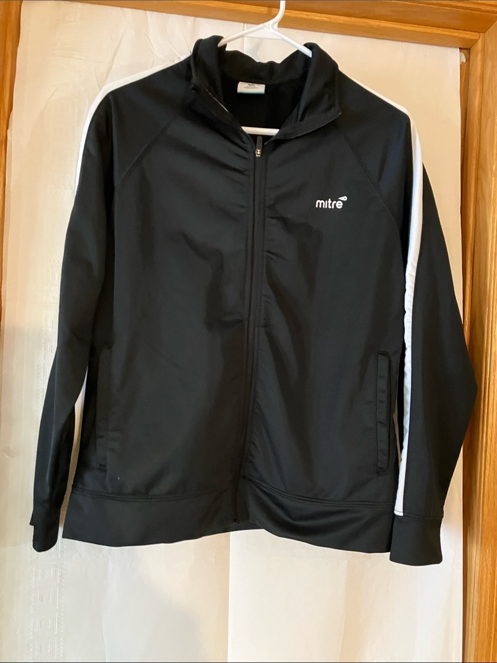 Mitre’Men’s M Full Zip BlackTrack Jacket   w/white stripes